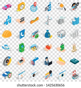 Worry icons set. Isometric style of 36 worry vector icons for web for any design