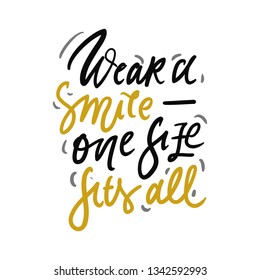 Worry less, smile more.. Hand lettering quote for your design. Motivation quote 