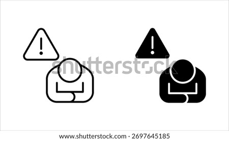 Worry linear icon set. Emotional stress, anxiety thin line, vector illustration on white background