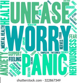 Worry Word Cloud On a White Background. 