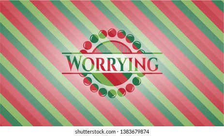 Worrying christmas emblem. Vector Illustration. Detailed.