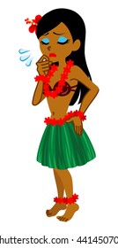 Worrying Female Hula dancer - Full Length