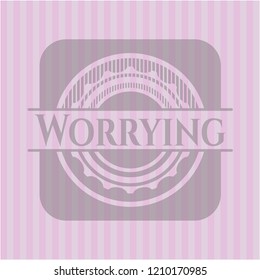 Worrying pink emblem. Vintage.