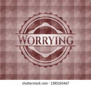 Worrying red geometric emblem. Seamless.