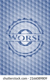 Worse blue polygonal badge. Vector Illustration. Detailed. 