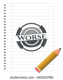 Worse pencil effect. Vector Illustration. Detailed.