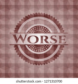 Worse red seamless badge with geometric pattern.
