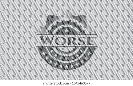 Worse silver emblem. Scales pattern. Vector Illustration. Detailed.
