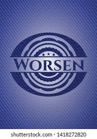 Worsen with jean texture. Vector Illustration. Detailed.