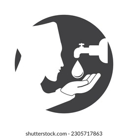 Worship ablution icon in islam,illustration design template