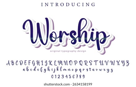 Worship Font Stylish brush painted an uppercase vector letters, alphabet, typeface