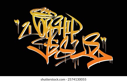 WORSHIP JESUS graffiti tag style design