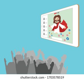 Worship Online praying and worship to GOD with church online sunday service.Live Church with bible. Stay at Home.Quarantine from (Covid-19) Coronavirus pandemic