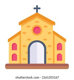 Lugar de culto, icono plano de la iglesia

