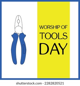worship of tools day. Design suitable for greeting card poster and banner