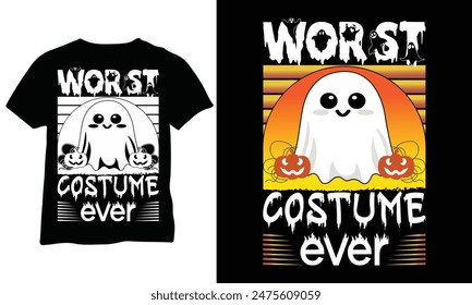 Worst Costume Ever halloween funny shirt eps vector design