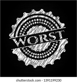 Worst on blackboard. Vector Illustration. Detailed.