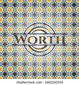 Worth arabic emblem. Arabesque decoration.