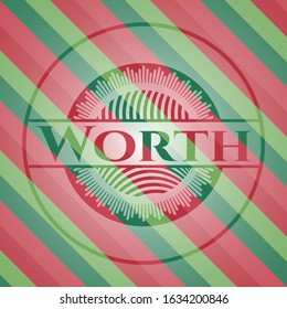 Worth christmas badge background. Vector Illustration. Detailed.