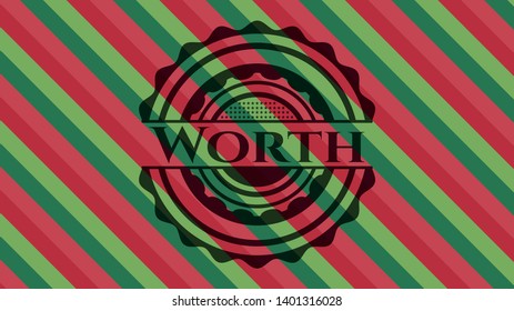 Worth christmas emblem background. Vector Illustration. Detailed.