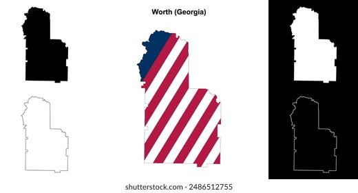 Worth County (Georgia) outline map set