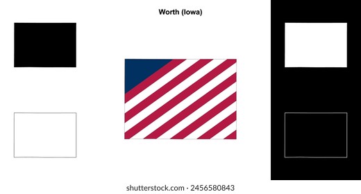 Worth County (Iowa) outline map set