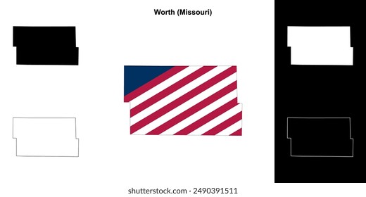Worth County (Missouri) outline map set