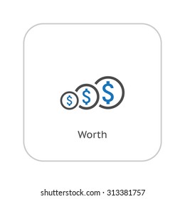 Worth Icon. Online Learning. Flat Design. Isolated Illustration.