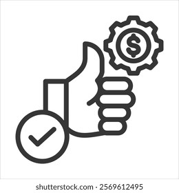 Worth Outline Icon Vector Illustration