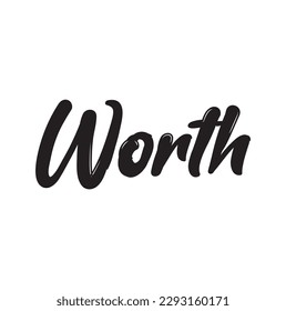 WORTH text on white background.