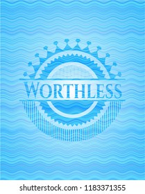 Worthless water wave representation style emblem.