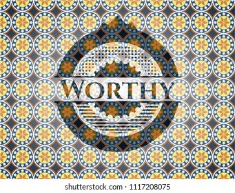 Worthy arabesque emblem background. arabic decoration.