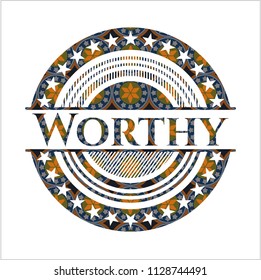 Worthy arabesque emblem background. arabic decoration.