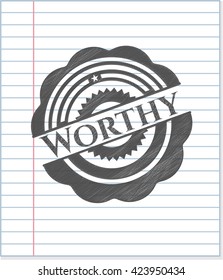 Worthy emblem drawn in pencil