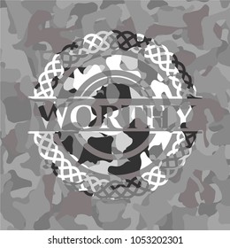 Worthy on grey camouflage pattern