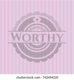 Worthy pink emblem