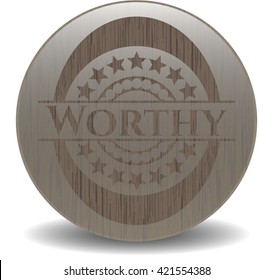 Worthy realistic wooden emblem