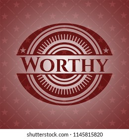 Worthy red emblem. Retro