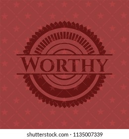 Worthy red emblem. Vintage.