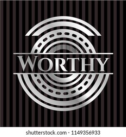 Worthy silver emblem or badge
