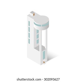 Woter tower isometric buildings vector