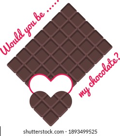 would you be my chocolate perfect for gift wrapping for valentine or background