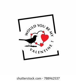 Would you be my valentine with white background vector