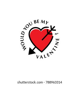 Would you be my valentine vector with heart