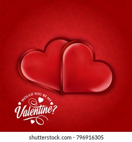 Would you be my valentine card with red background