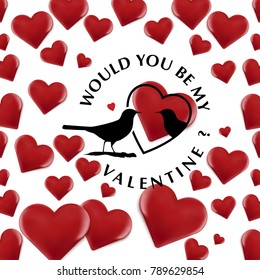 Would you br my valentine's typographic with hearts pattern