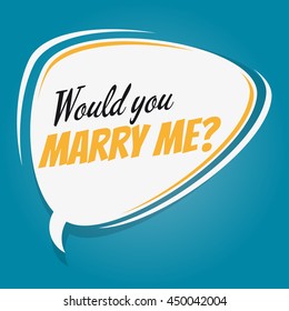 would you marry me retro speech bubble
