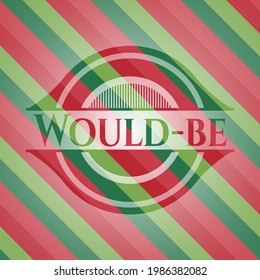 Would-be christmas colors emblem. Vector Illustration. Detailed. 