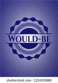 Would-be emblem with jean texture