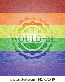 Would-be lgbt colors emblem. Vector Illustration. Mosaic.